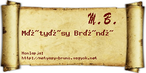 Mátyásy Brúnó névjegykártya